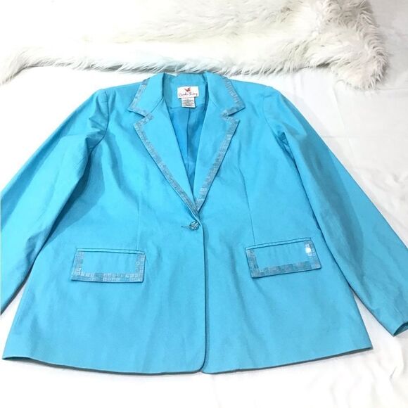 Quaker Factory Sequin Single Button Blazer Size Large - Picture 3 of 11